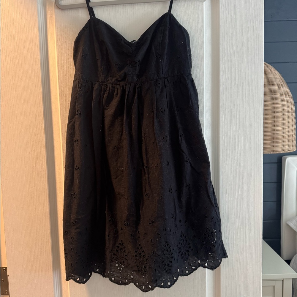 Abercrombie & Fitch Black Smocked Dress